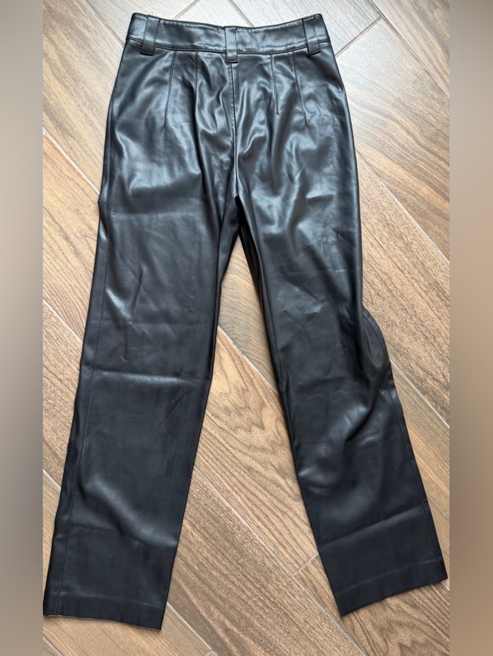 Faux Leather Zara High Rise Straight Pants - Picture 5 of 6